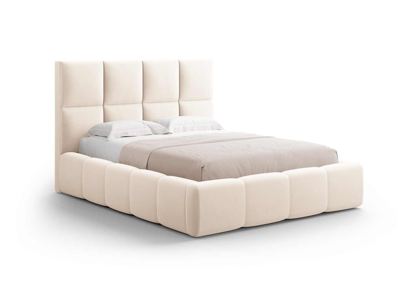 Cosmopolitan Design velourseng med opbevaring og sengegavl, 