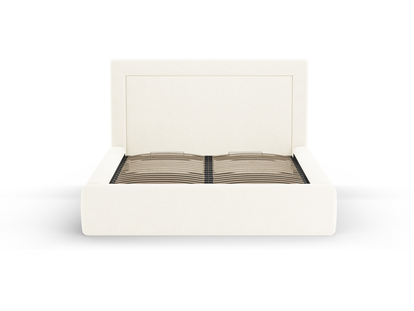 Cosmopolitan Design seng med opbevaring og sengegavl, "Kemer", 225 × 230 × 120 cm, Wind, sorte plastben
