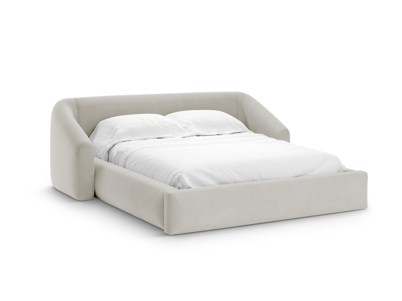 Cosmopolitan Design velourseng med opbevaring og sengegavl, 