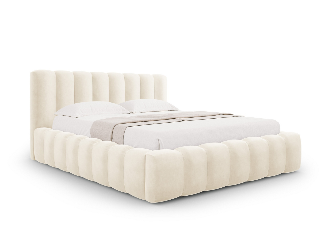 Cosmopolitan Design velourseng med opbevaring og sengegavl, 