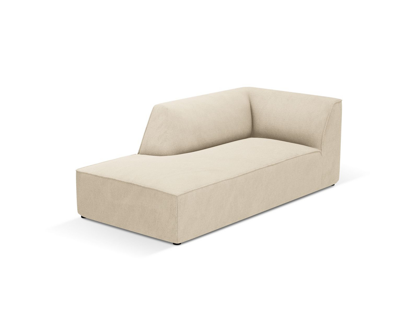 Cosmopolitan Design venstrevendt chaiselong, "Siena", 1-personers, 93 × 181 × 69 cm, Scala, sorte plastben