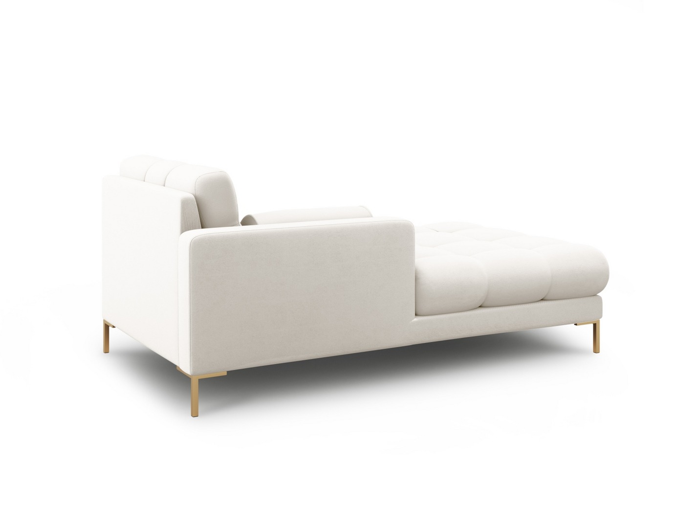 Cosmopolitan Design venstrevendt chaiselong, "Bali", 1-personers, 102 × 185 × 75 cm, Neve, guldfarvede metalben