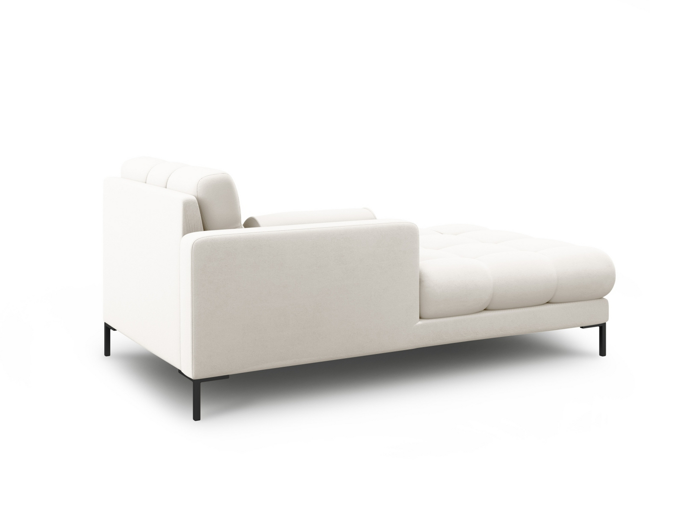 Cosmopolitan Design venstrevendt chaiselong, "Bali", 1-personers, 102 × 185 × 75 cm, Neve, sorte metalben