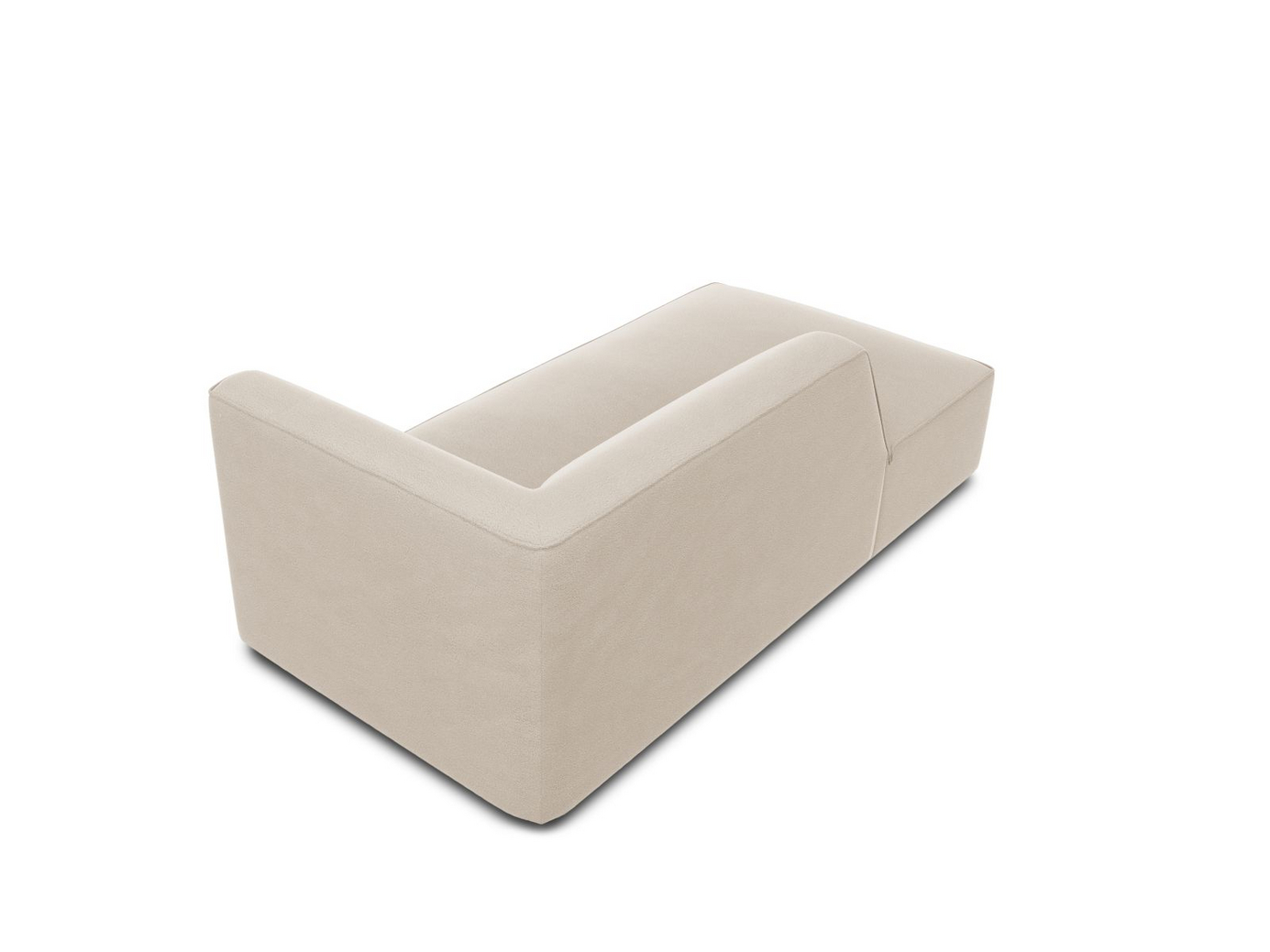 Cosmopolitan Design venstrevendt velourchaiselong, "Siena", 1-personers, 93 × 181 × 69 cm, Salvador, sorte plastben
