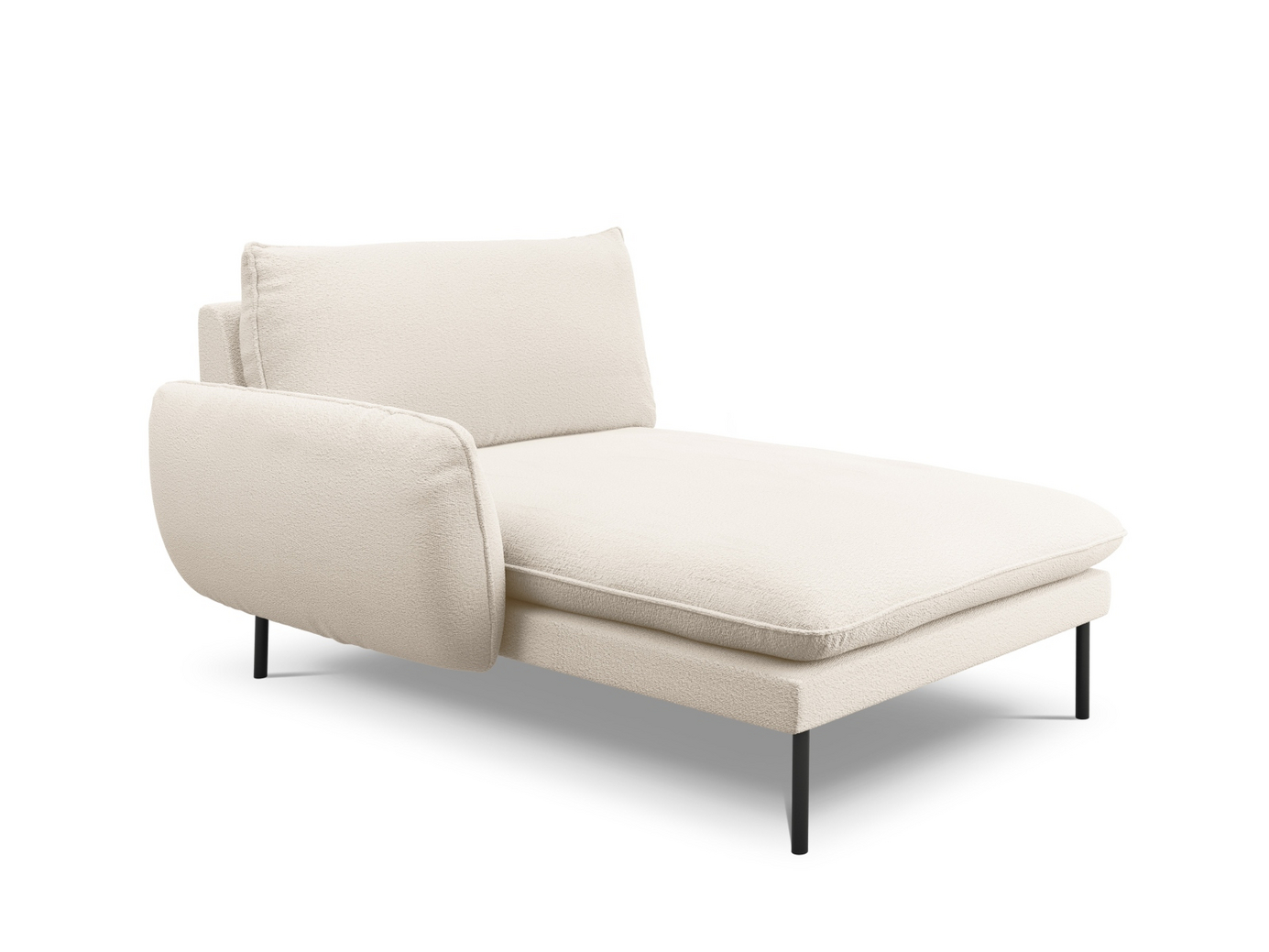 Cosmopolitan Design venstrevendt bouclé-chaiselong, 