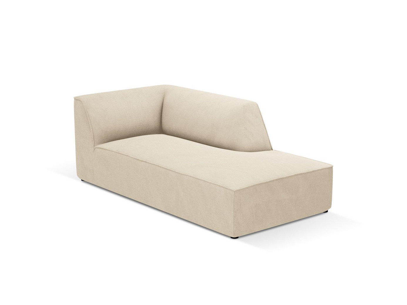 Cosmopolitan Design højrevendt chaiselong, "Siena", 1-personers, 93 × 181 × 69 cm, Scala, sorte plastben