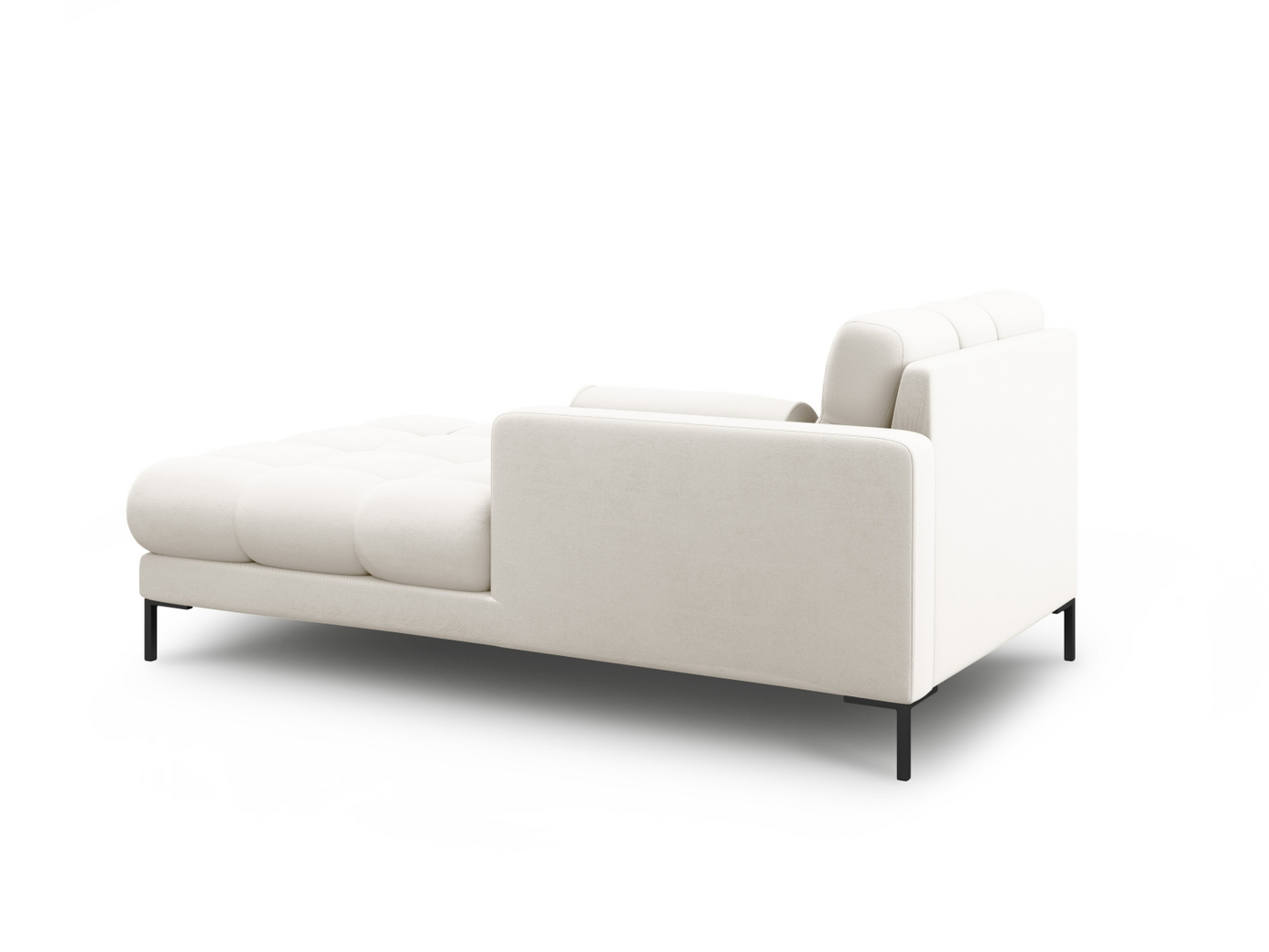 Cosmopolitan Design højrevendt chaiselong, "Bali", 1-personers, 102 × 185 × 75 cm, Neve, sorte metalben