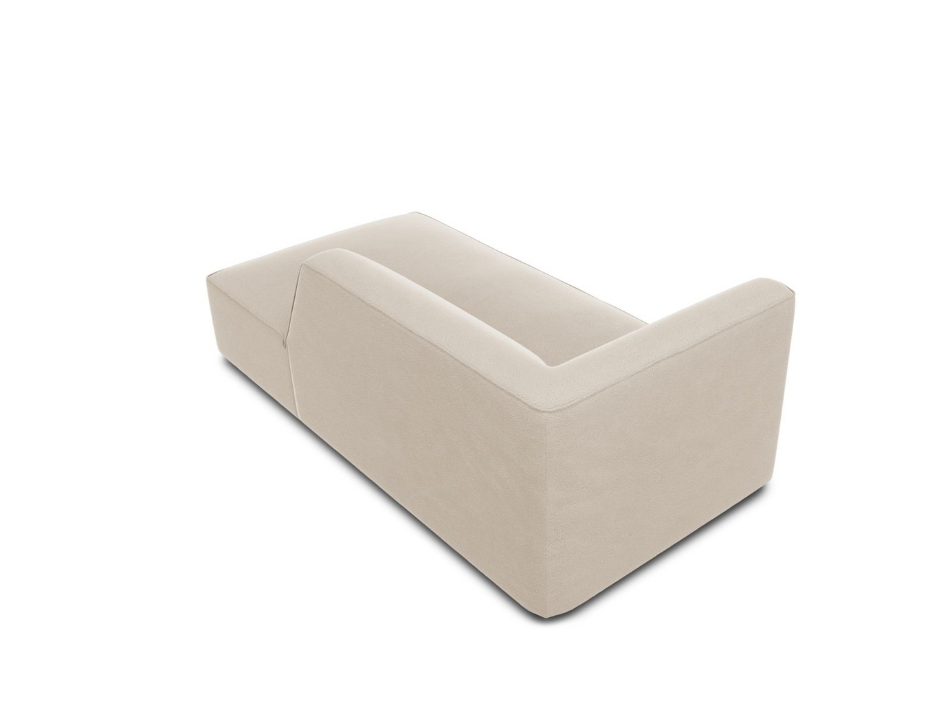 Cosmopolitan Design højrevendt velourchaiselong, "Siena", 1-personers, 93 × 181 × 69 cm, Salvador, sorte plastben