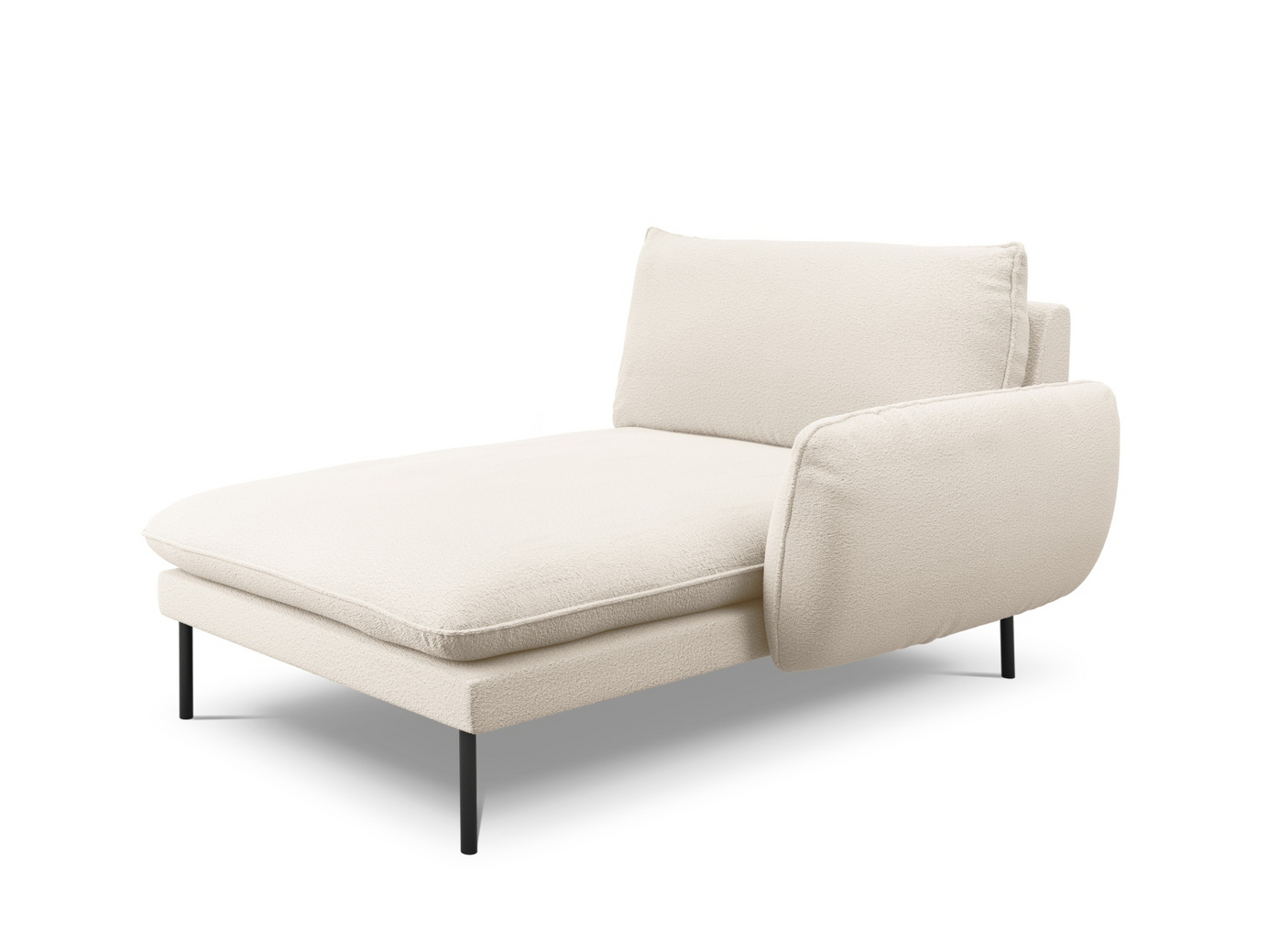 Cosmopolitan Design højrevendt bouclé-chaiselong, 