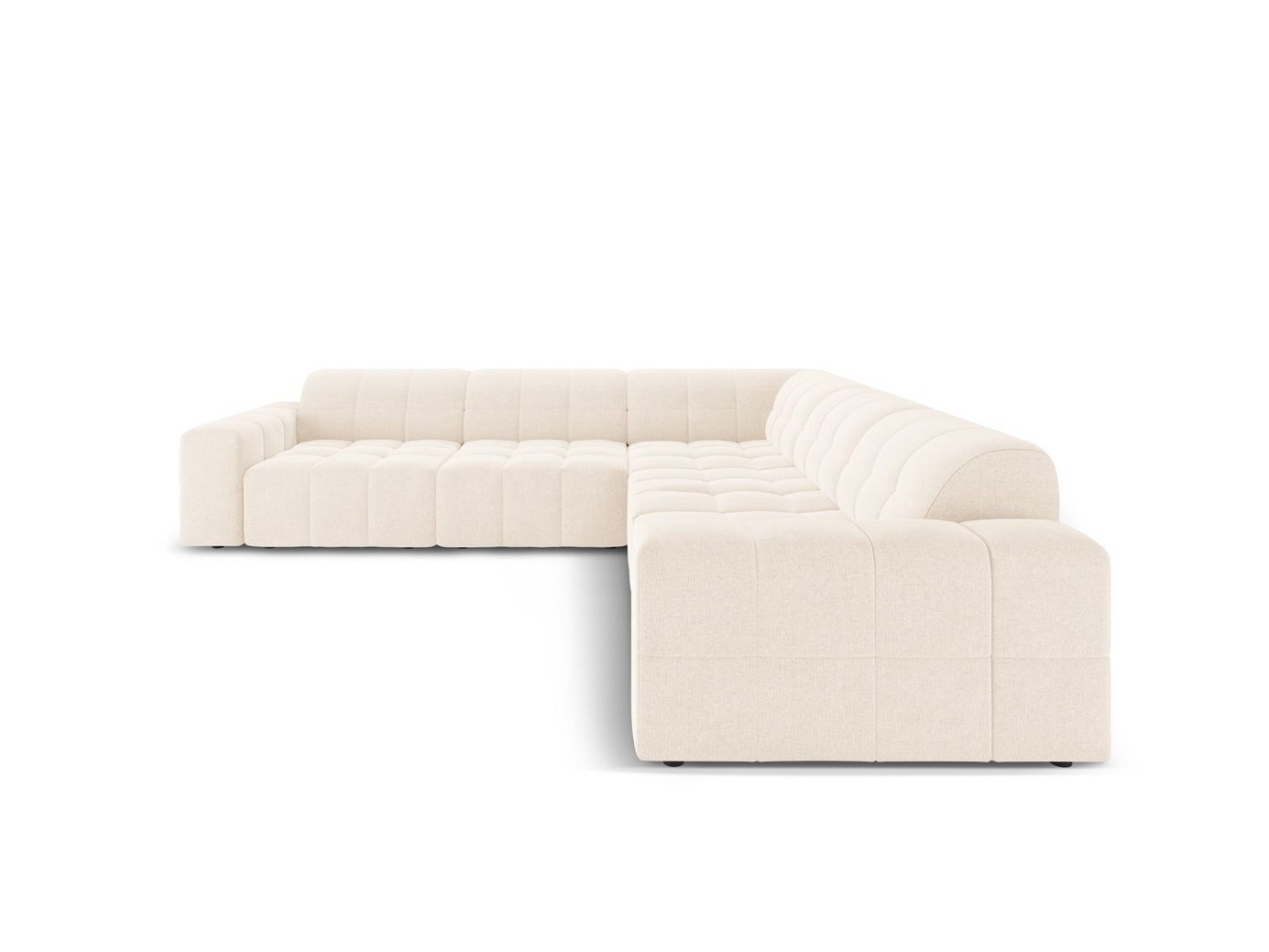 Cosmopolitan Design symmetrisk hjørnesofa, "Chicago", 4-personers, 285 × 285 × 78 cm, Haga, sorte plastben