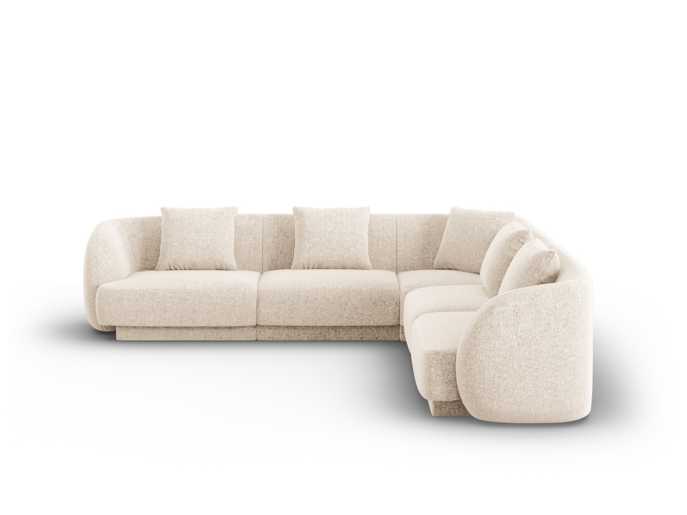 Cosmopolitan Design vendbar hjørnesofa, "Tulum", 5-personers, 255 × 255 × 70 cm, Haga, sorte plastben