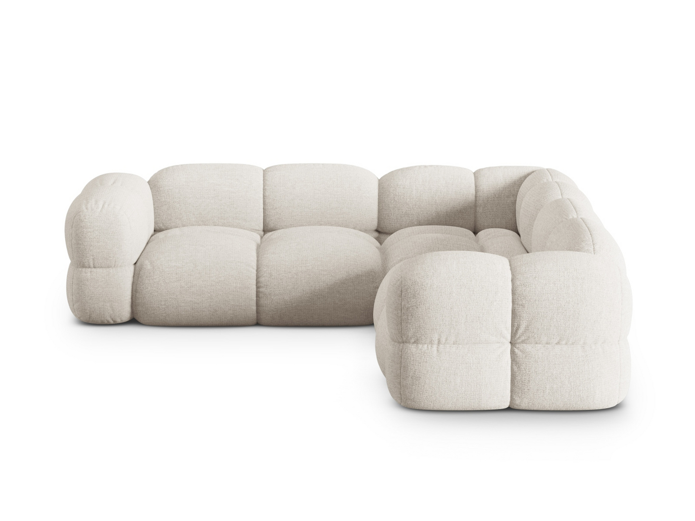 Cosmopolitan Design symmetrisk hjørnesofa, "Loretto", 4-personers, 250 × 250 × 68 cm, Sorella, sorte plastben