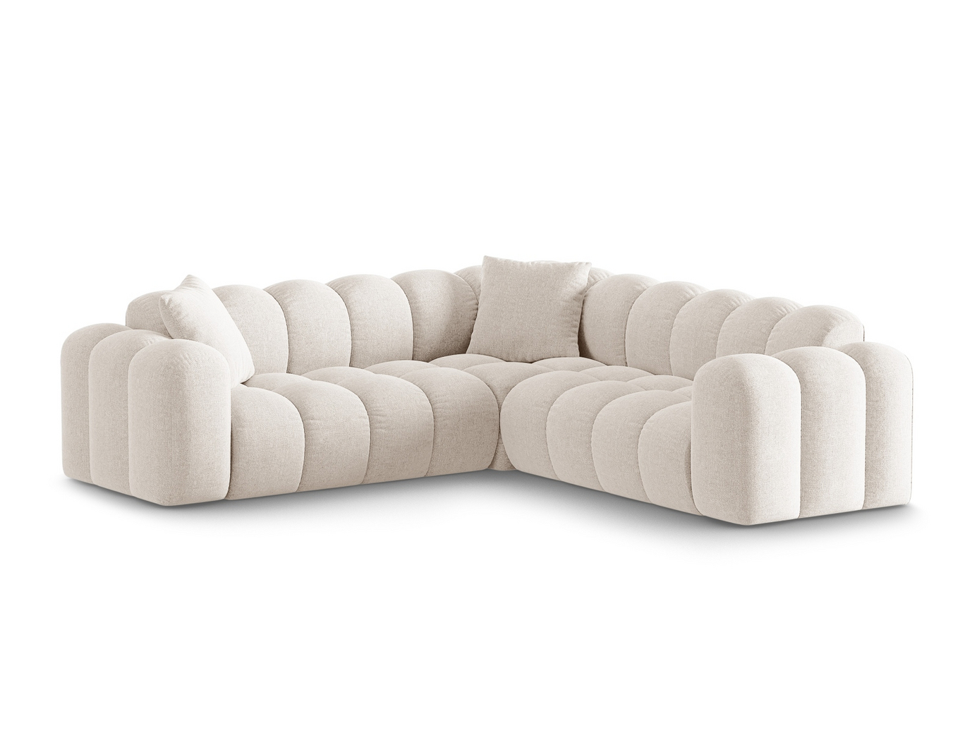 Cosmopolitan Design symmetrisk hjørnesofa, "Treno", 3-personers, 240 × 240 × 70 cm, Eden 10, sorte plastben