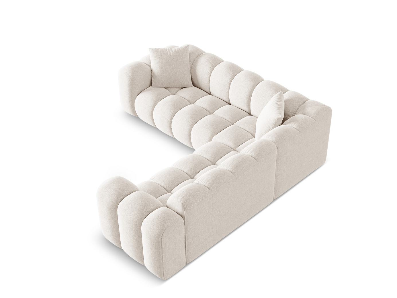 Cosmopolitan Design symmetrisk hjørnesofa, "Treno", 3-personers, 240 × 240 × 70 cm, Eden 10, sorte plastben