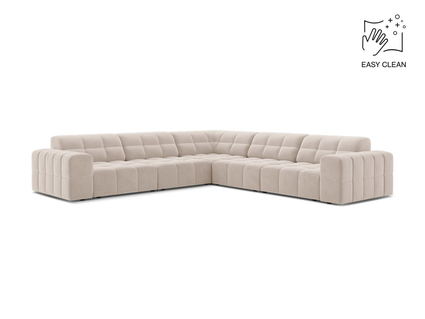 Cosmopolitan Design symmetrisk velourhjørnesofa, 