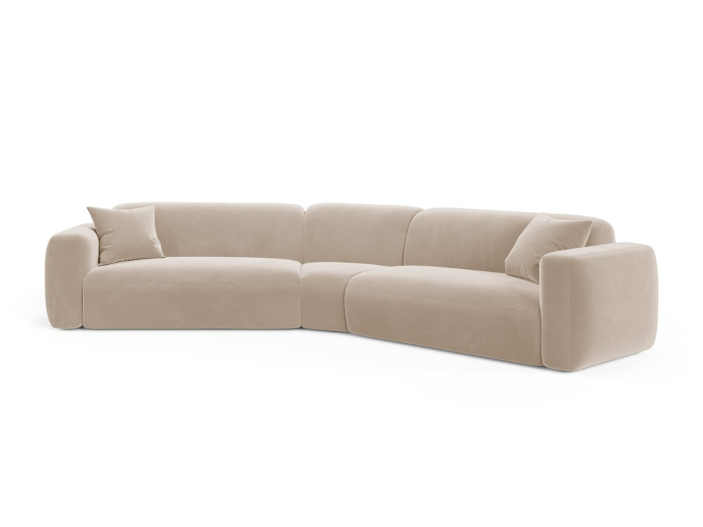 Cosmopolitan Design symmetrisk velourmodulhjørnesofa, 