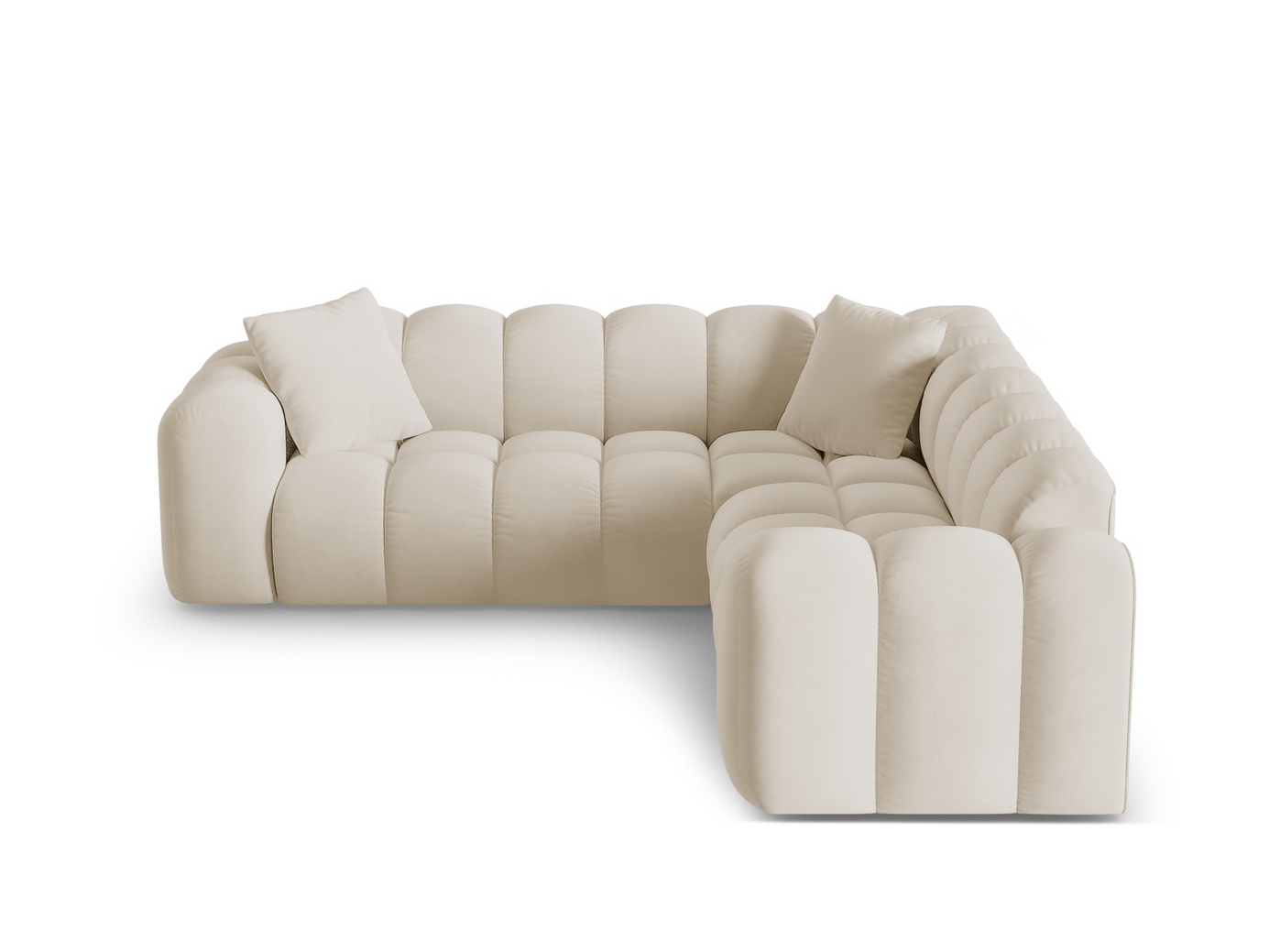 Cosmopolitan Design symmetrisk velourhjørnesofa, 