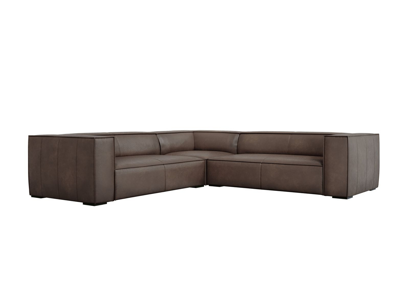 Cosmopolitan Design symmetrisk ægte læder hjørnesofa, 
