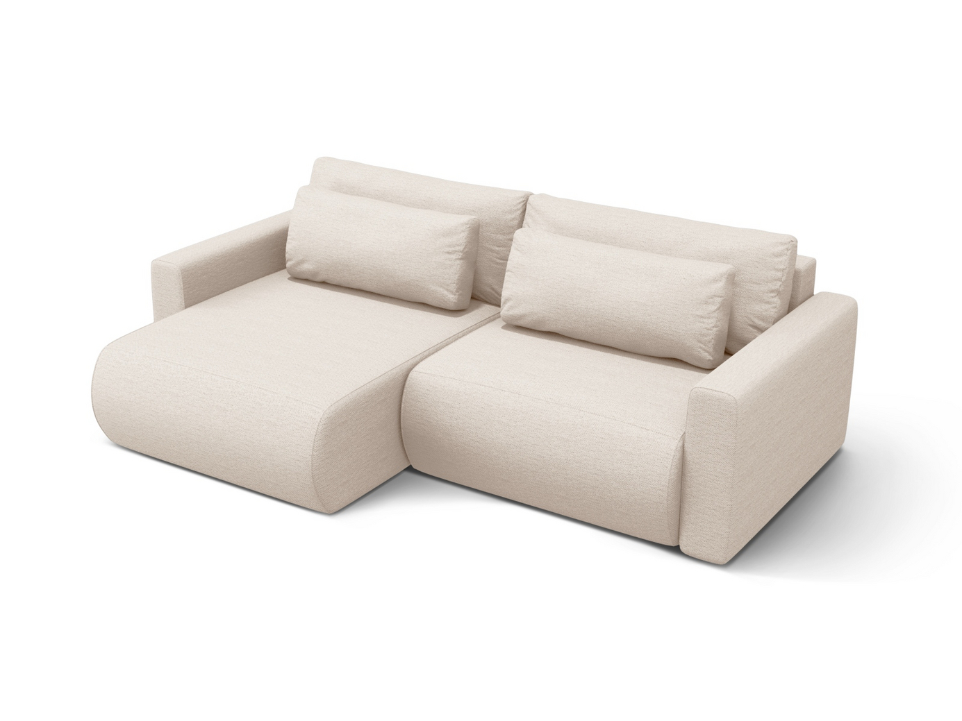 Cosmopolitan Design vendbar hjørnesovesofa med opbevaring, "Belfast", 3-personers, 240 × 149 × 84 cm, Heritage, sorte plastben