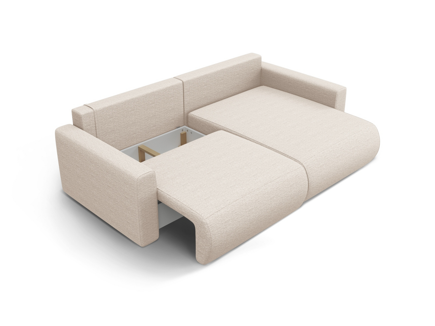 Cosmopolitan Design vendbar hjørnesovesofa med opbevaring, "Belfast", 3-personers, 240 × 149 × 84 cm, Heritage, sorte plastben
