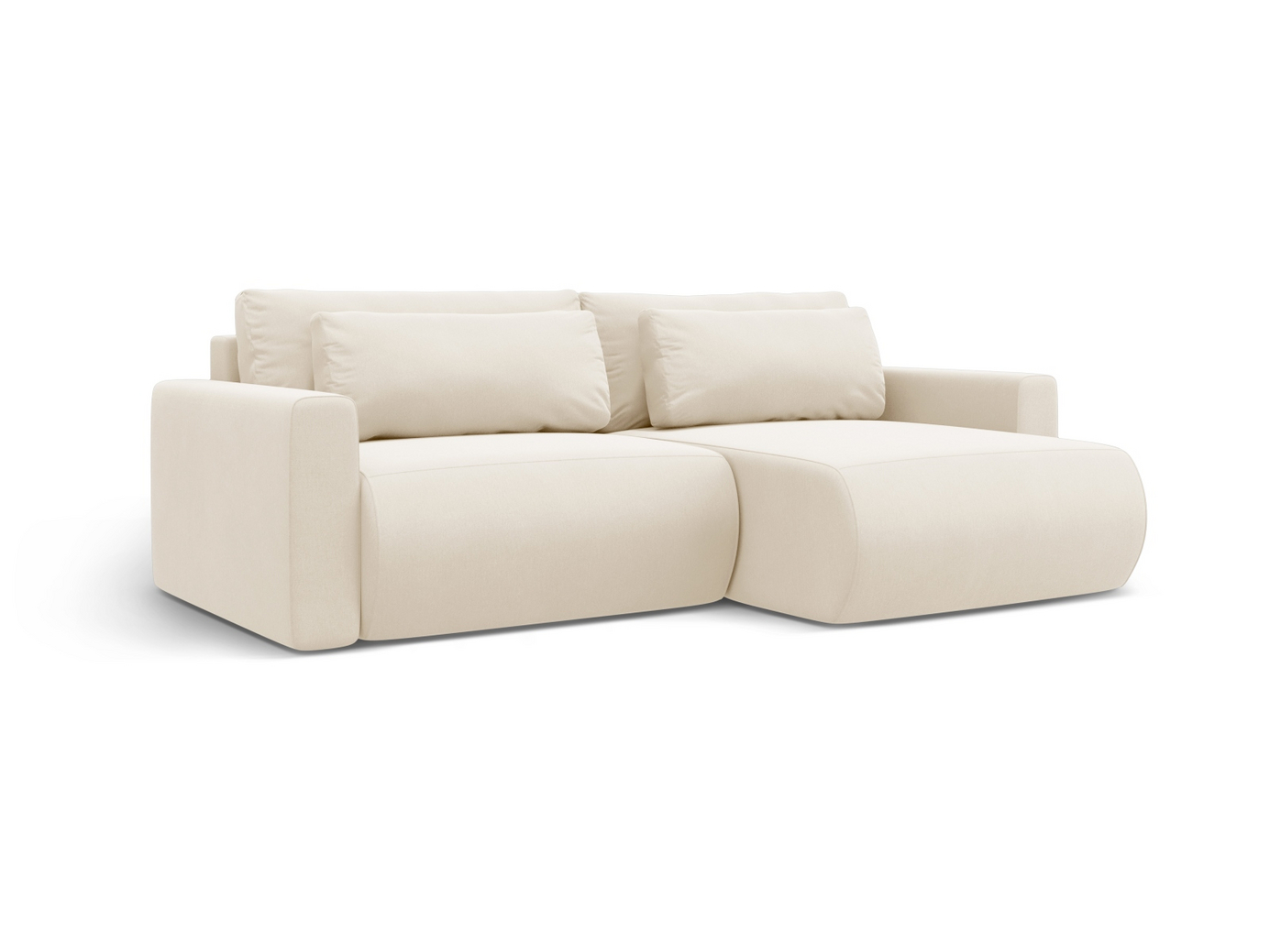 Cosmopolitan Design vendbar velourhjørnesovesofa med opbevaring, "Belfast", 3-personers, 240 × 149 × 84 cm, Magic Velvet, sorte plastben
