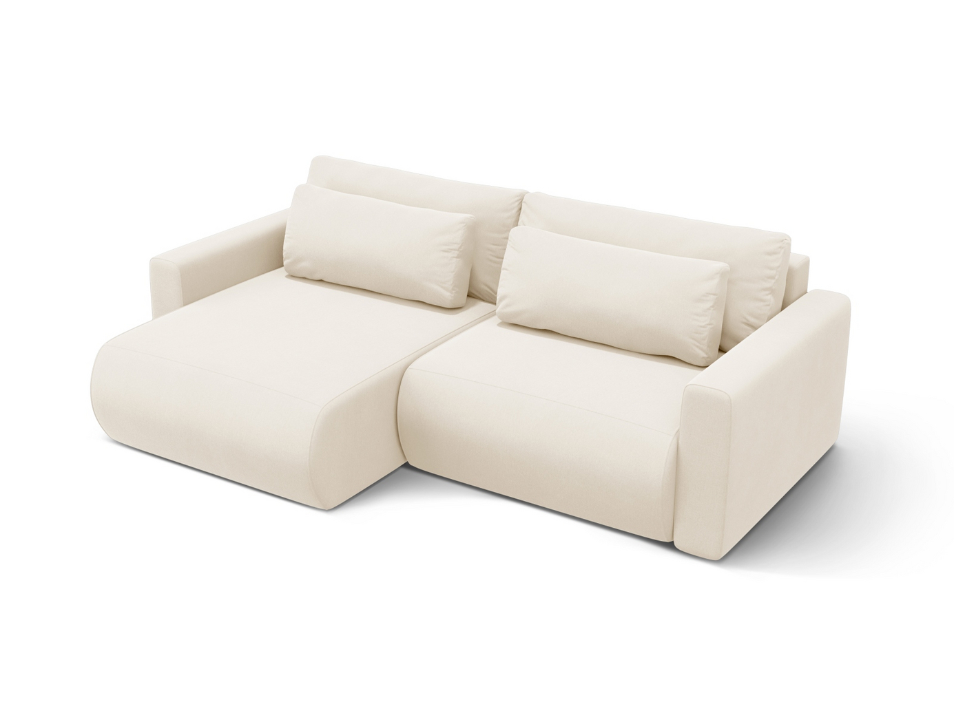 Cosmopolitan Design vendbar velourhjørnesovesofa med opbevaring, "Belfast", 3-personers, 240 × 149 × 84 cm, Magic Velvet, sorte plastben