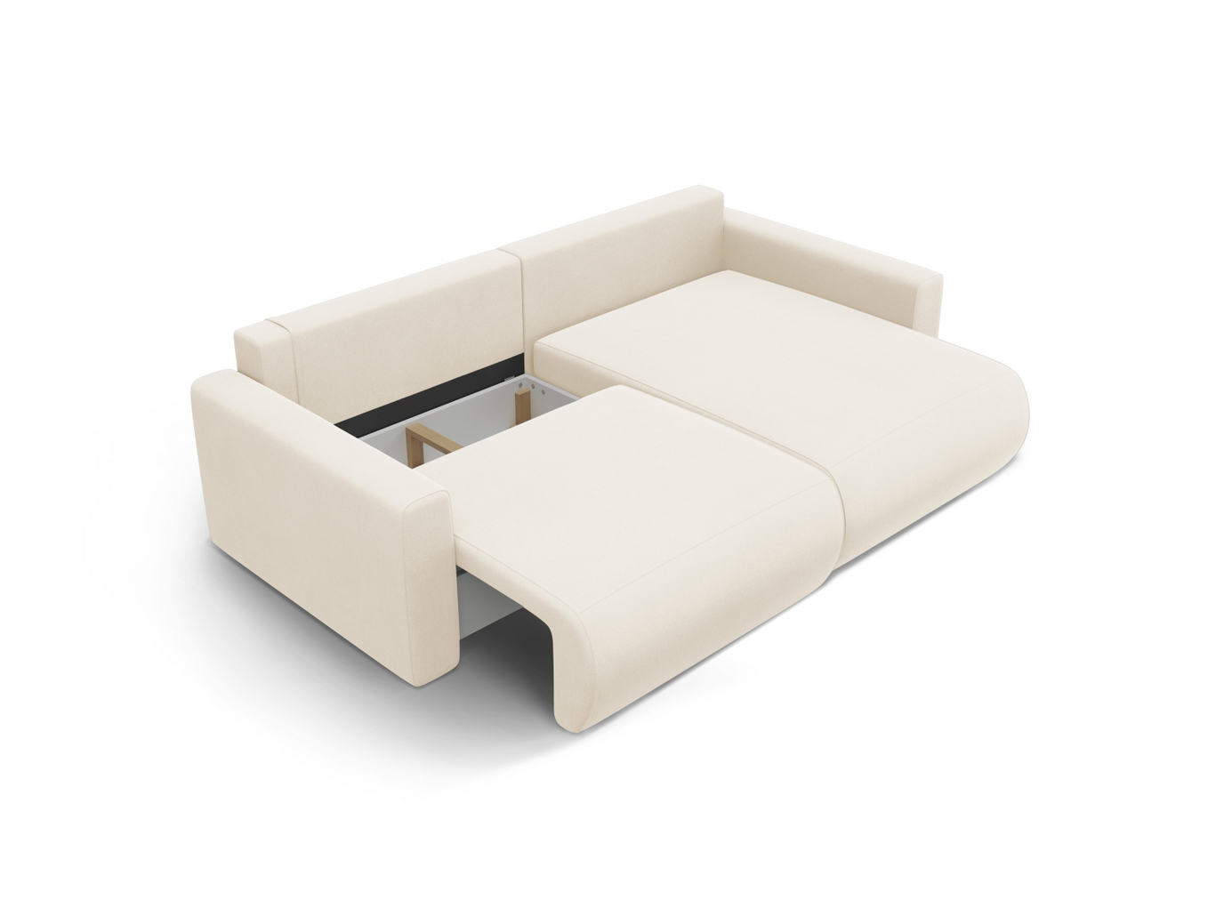 Cosmopolitan Design vendbar velourhjørnesovesofa med opbevaring, "Belfast", 3-personers, 240 × 149 × 84 cm, Magic Velvet, sorte plastben