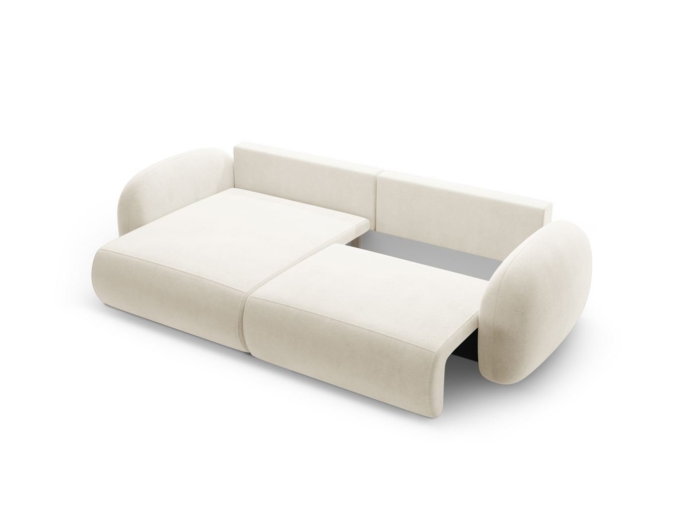Cosmopolitan Design vendbar velourhjørnesovesofa med opbevaring, "Tonale", 4-personers, 262 × 149 × 88 cm, Magic Velvet, sorte plastben