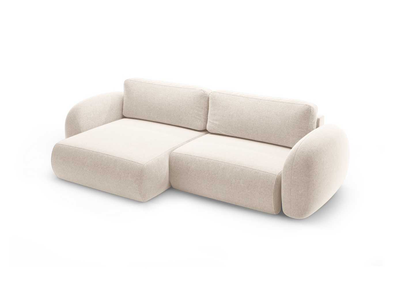 Cosmopolitan Design vendbar hjørnesovesofa med opbevaring, "Tonale", 4-personers, 262 × 149 × 88 cm, Eden 10, sorte plastben