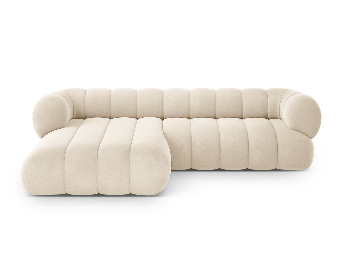 Cosmopolitan Design venstrevendt velourhjørnesofa, 
