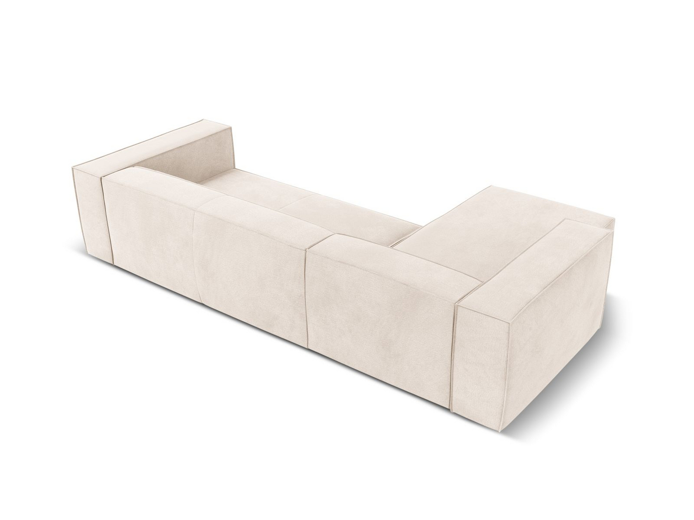 Cosmopolitan Design venstrevendt hjørnesofa, "Turin", 5-personers, 290 × 173 × 68 cm, Rosario, ben i sort bøg