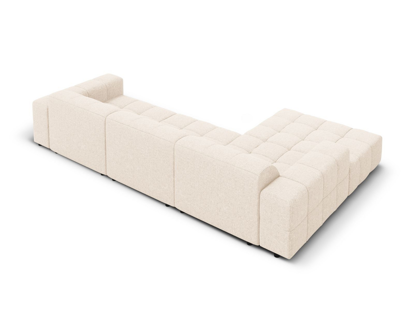 Cosmopolitan Design venstrevendt hjørnesofa, "Chicago", 4-personers, 294 × 167 × 78 cm, Haga, sorte plastben