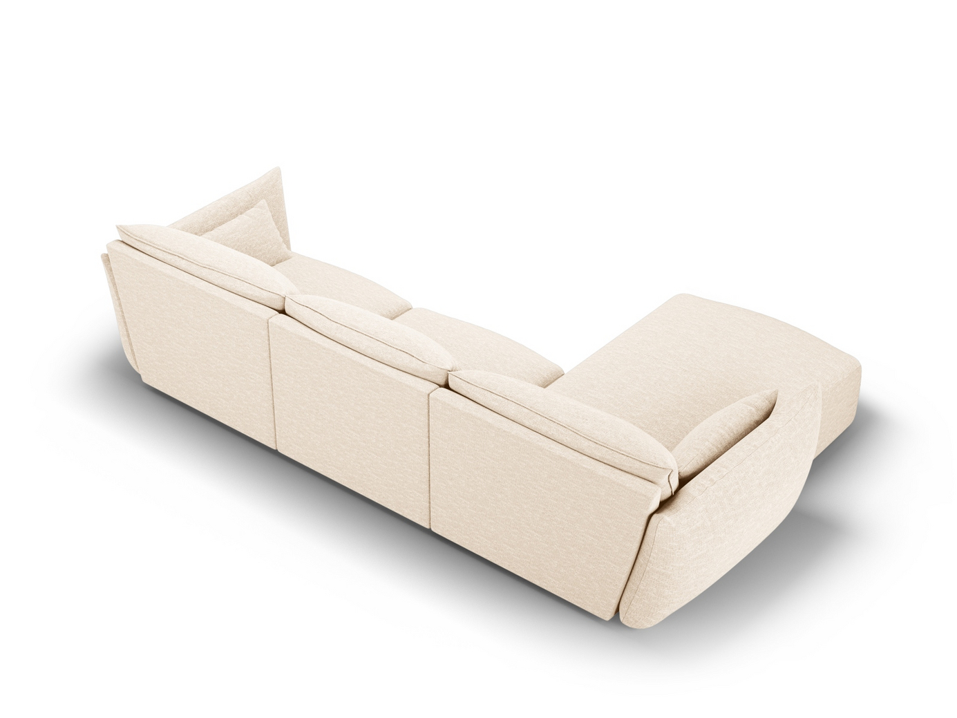 Cosmopolitan Design venstrevendt hjørnesofa, "Matera", 4-personers, 308 × 171 × 85 cm, Haga, sorte plastben