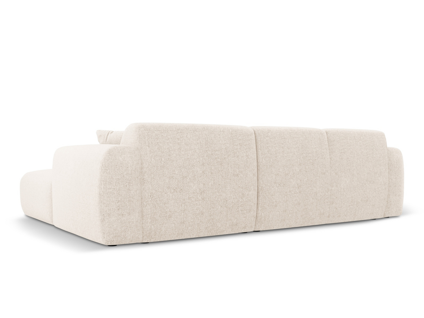 Cosmopolitan Design venstrevendt hjørnesofa, "Nolio", 4-personers, 260 × 170 × 72 cm, Haga, sorte plastben