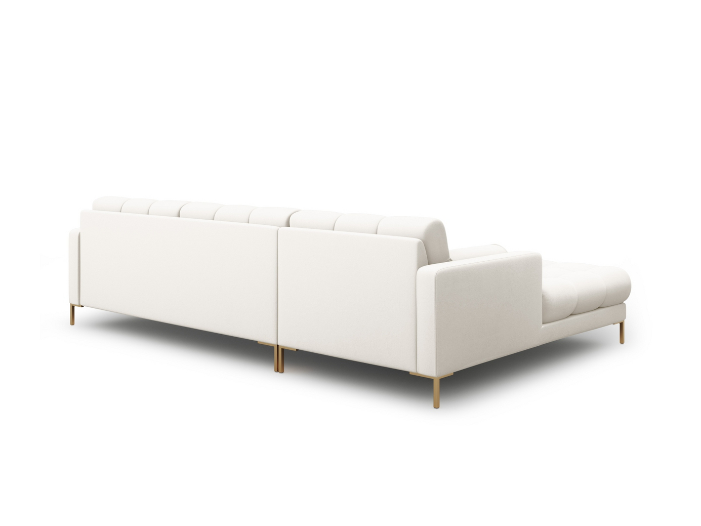 Cosmopolitan Design venstrevendt hjørnesofa, "Bali", 5-personers, 293 × 185 × 75 cm, Neve, guldfarvede metalben