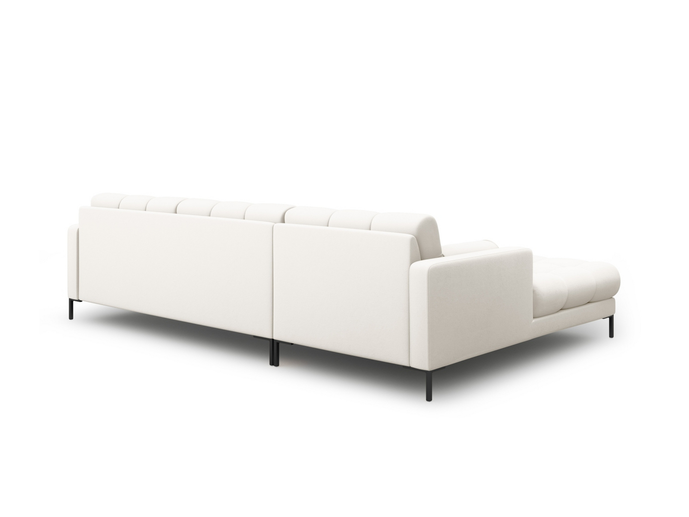 Cosmopolitan Design venstrevendt hjørnesofa, "Bali", 5-personers, 293 × 185 × 75 cm, Neve, sorte metalben