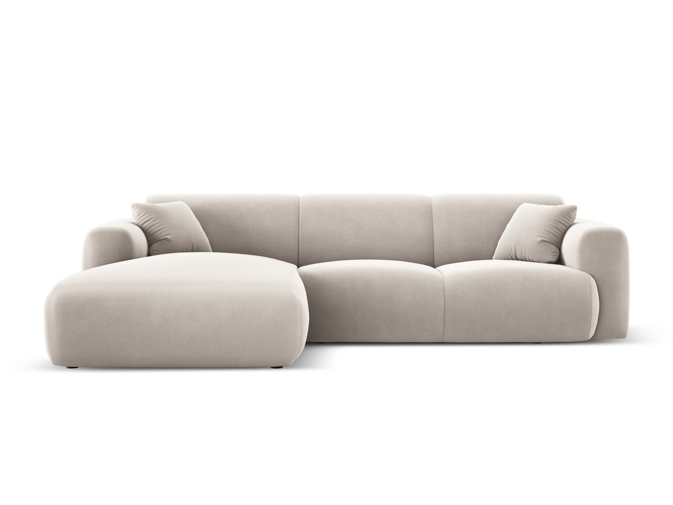 Cosmopolitan Design venstrevendt velourhjørnesofa, 