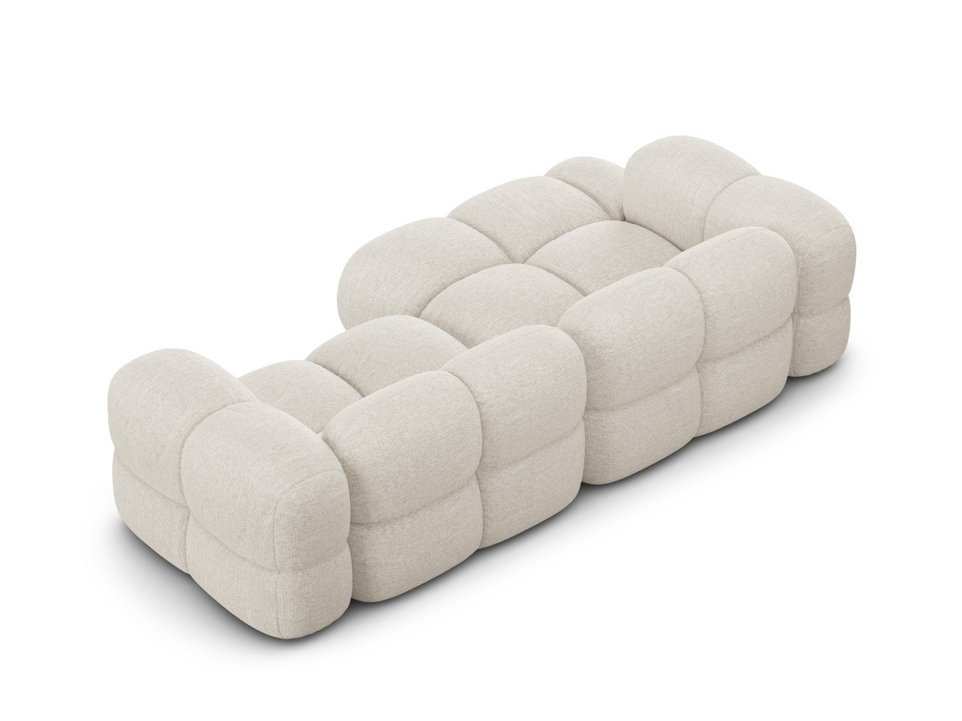 Cosmopolitan Design venstrevendt hjørnesofa, "Loretto", 3-personers, 250 × 147 × 68 cm, Sorella, sorte plastben