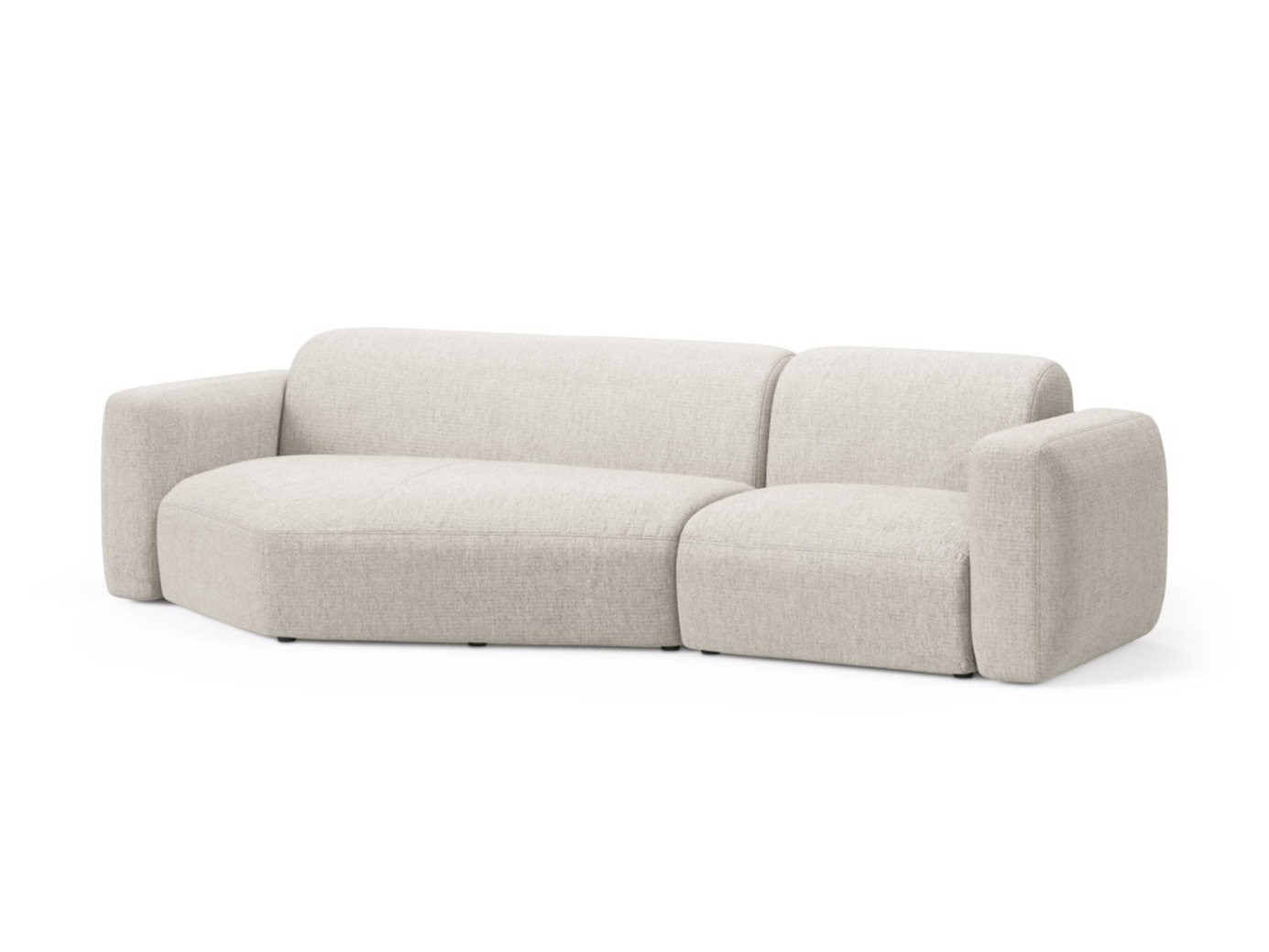 Cosmopolitan Design venstrevendt modulhjørnesofa, "Strino", 3-personers, 308 × 136 × 78 cm, Sorella, sorte plastben