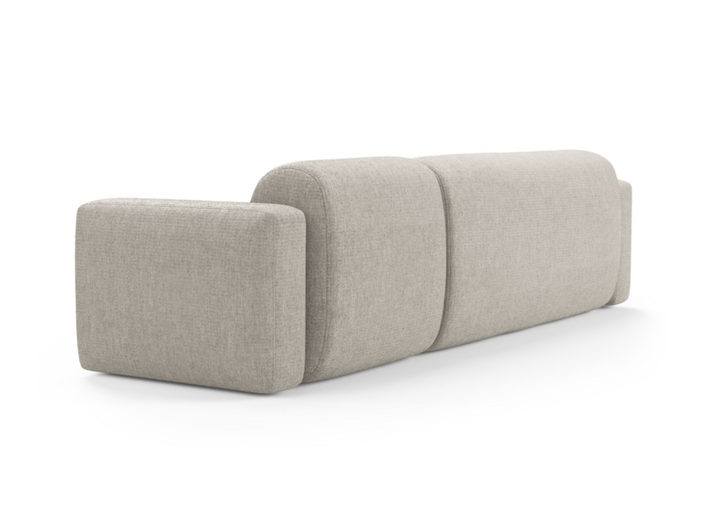 Cosmopolitan Design venstrevendt modulhjørnesofa, "Strino", 3-personers, 308 × 136 × 78 cm, Sorella, sorte plastben