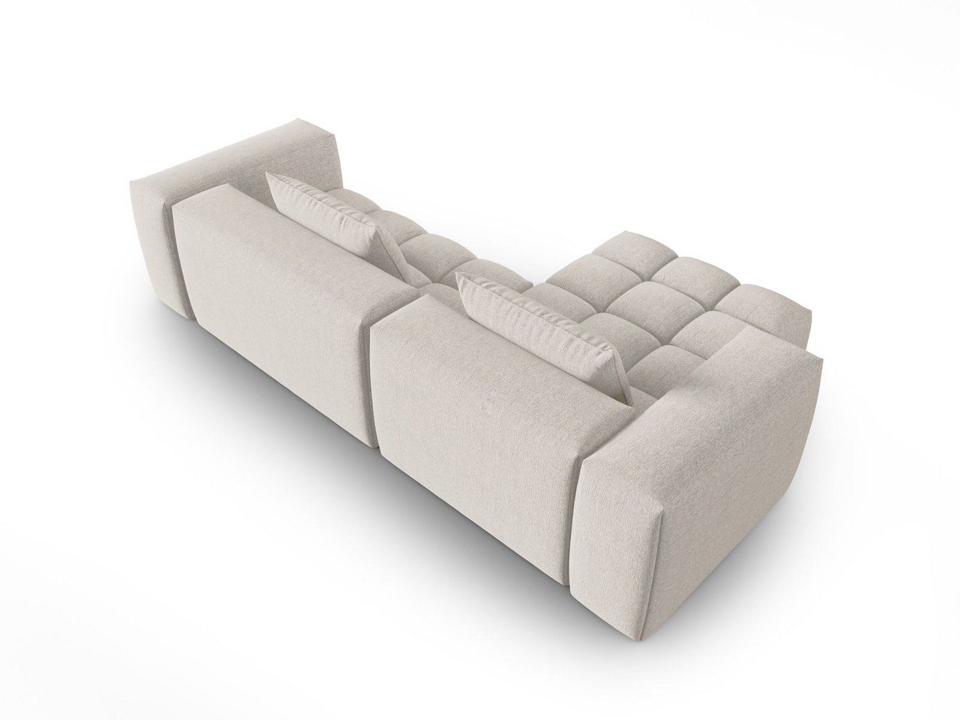 Cosmopolitan Design venstrevendt modulhjørnesofa, "Verona", 3-personers, 260 × 145 × 70 cm, Sorella, sorte plastben