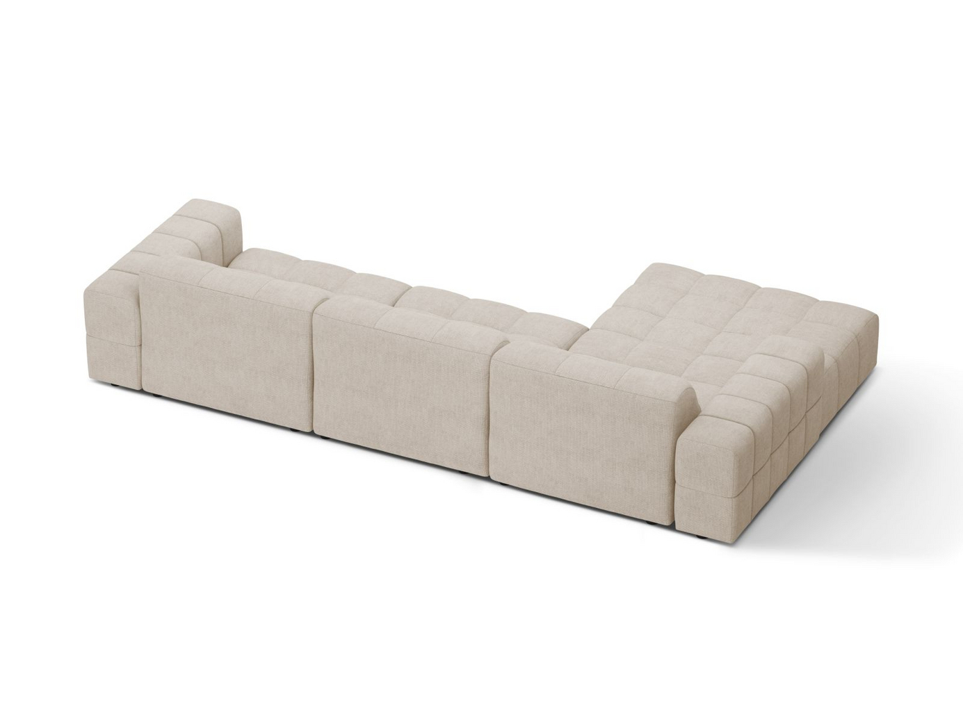 Cosmopolitan Design venstrevendt hjørnesofa, "Chicago", 4-personers, 294 × 167 × 78 cm, Eden 10, sorte plastben