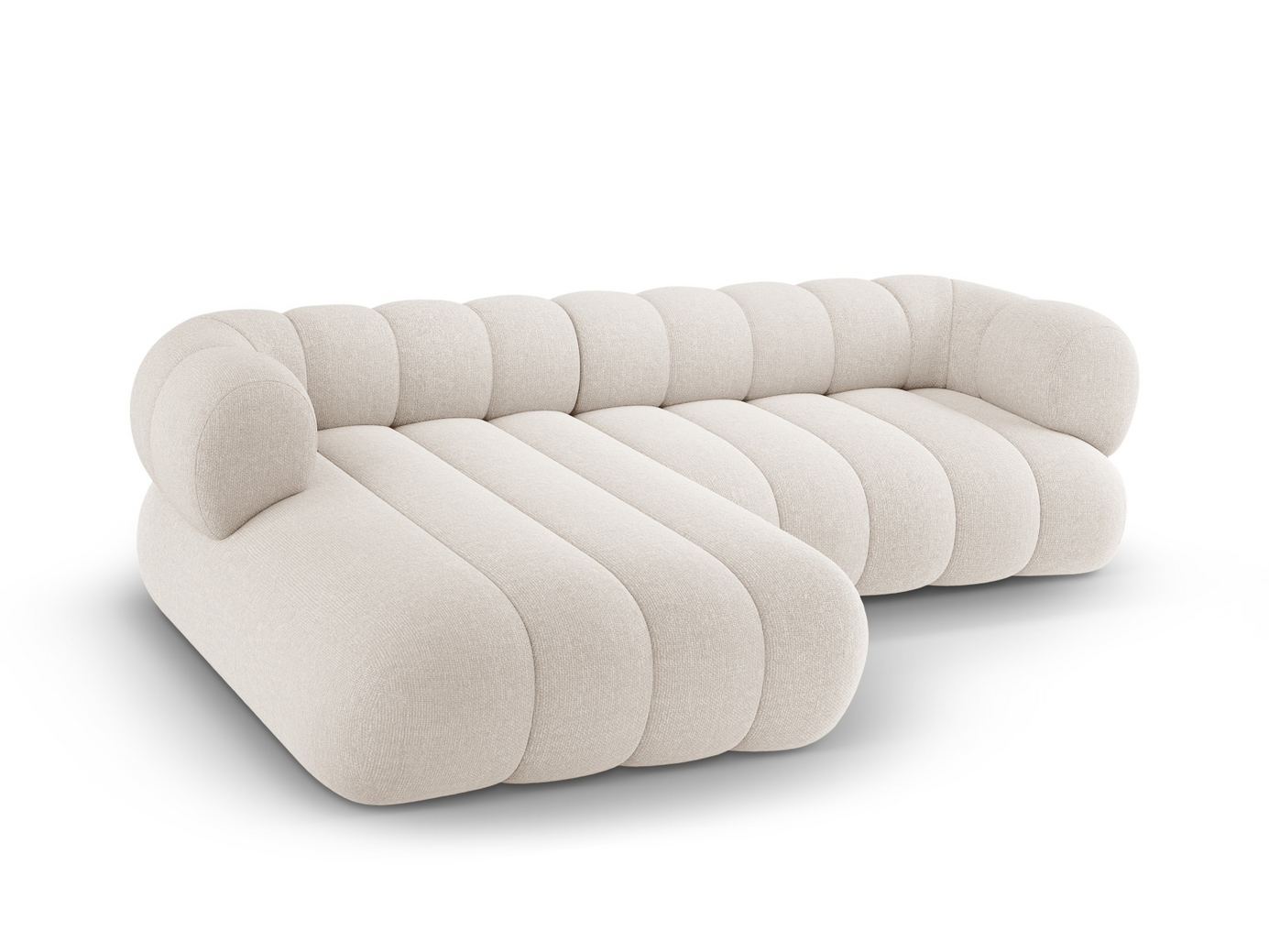 Cosmopolitan Design venstrevendt hjørnesofa, "Koge", 5-personers, 270 × 165 × 70 cm, Eden 10, sorte plastben