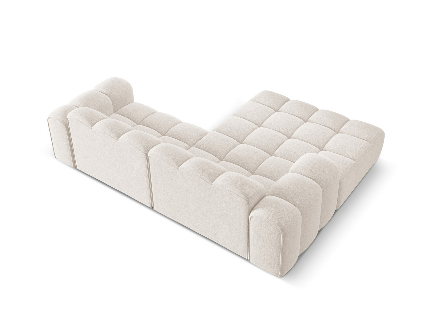Cosmopolitan Design venstrevendt hjørnesofa, "Treno", 3-personers, 240 × 184 × 70 cm, Eden 10, sorte plastben
