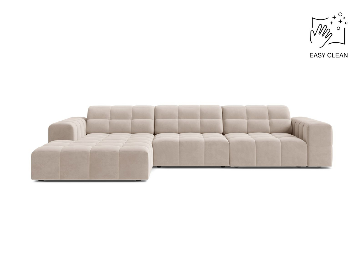Cosmopolitan Design venstrevendt velourhjørnesofa, 
