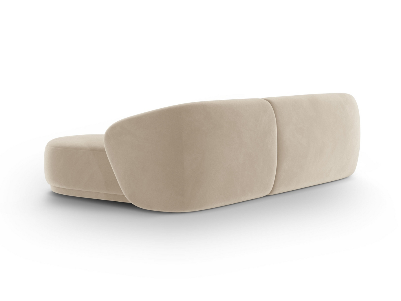 Cosmopolitan Design venstrevendt velourhjørnesofa, "Gomera", 4-personers, 260 × 155 × 74 cm, Salvador, sorte plastben