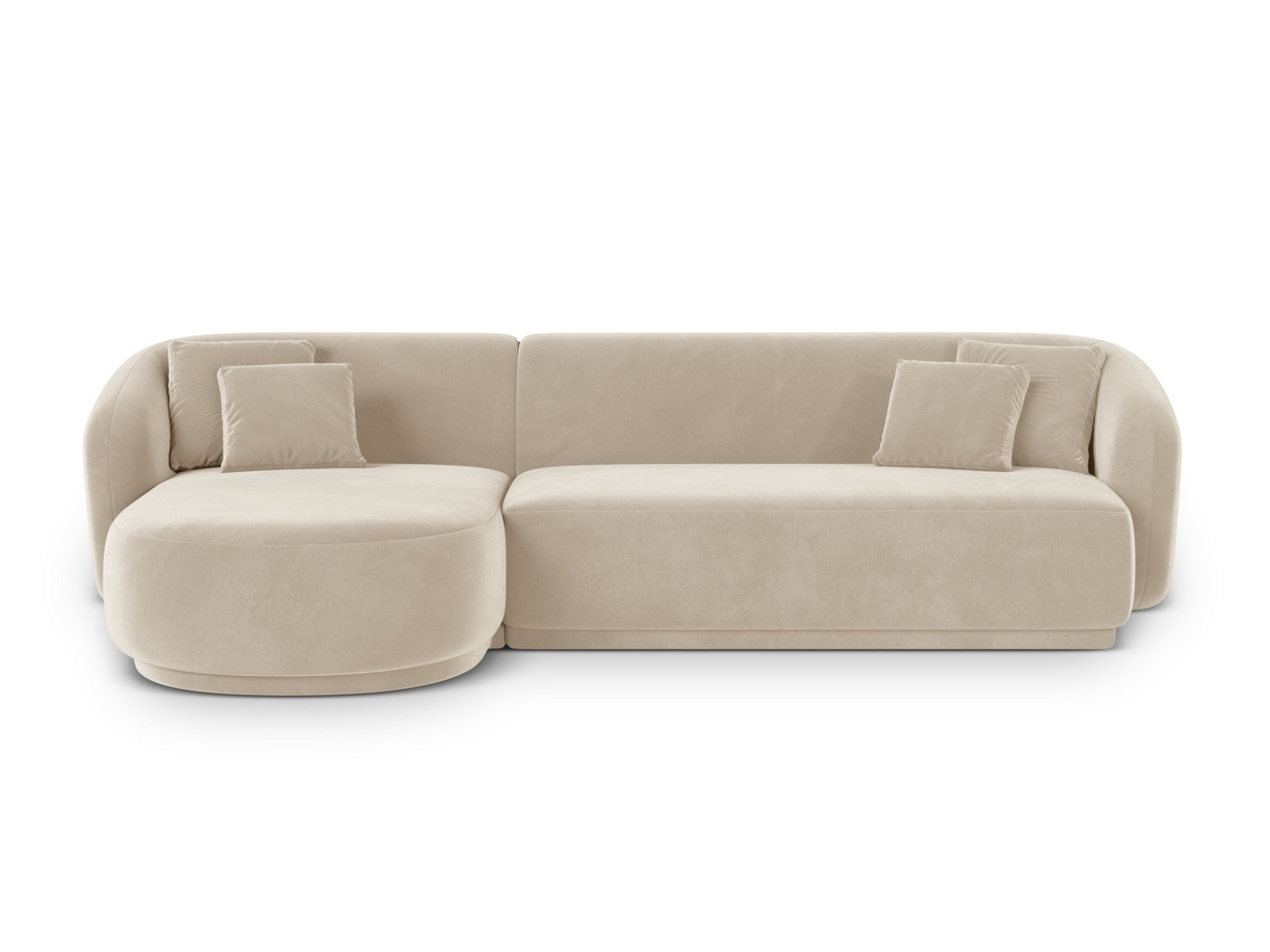 Cosmopolitan Design venstrevendt velourhjørnesofa, 
