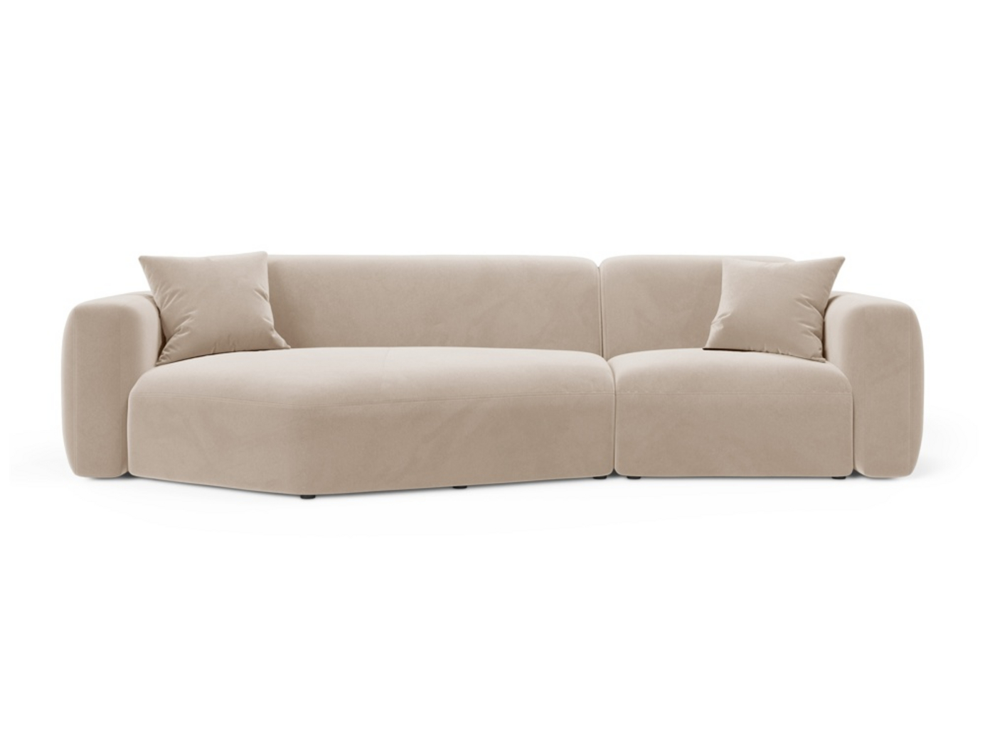 Cosmopolitan Design venstrevendt velourmodulhjørnesofa, 
