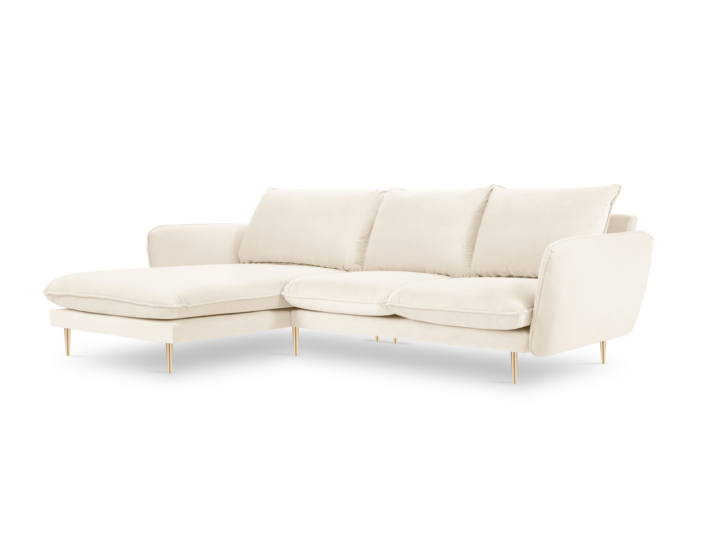 Cosmopolitan Design venstrevendt velourhjørnesofa, 
