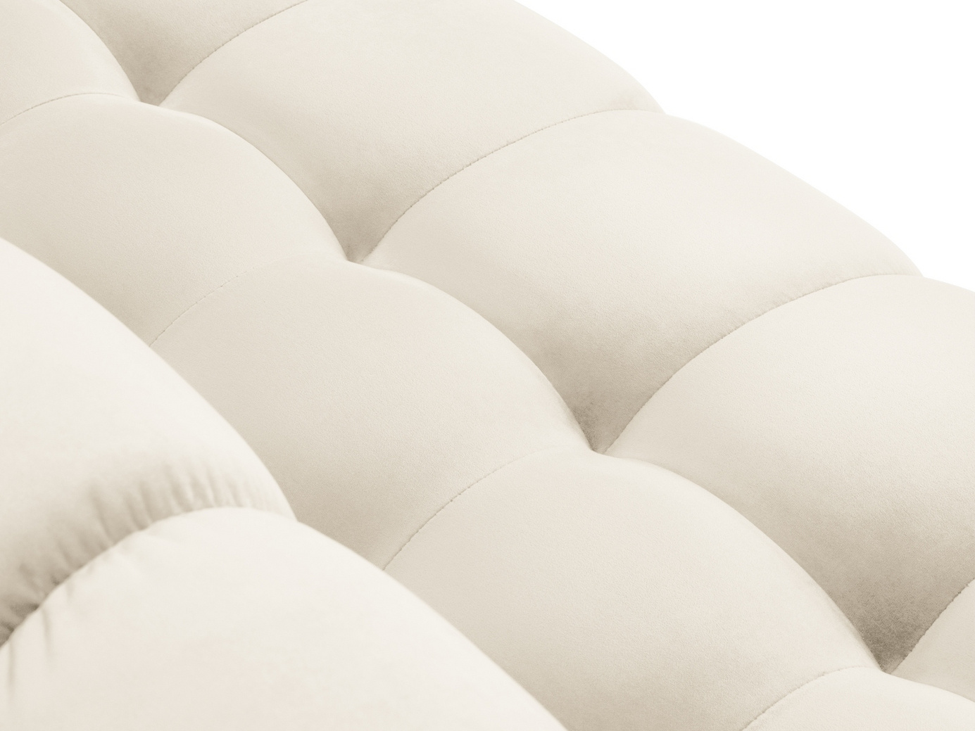 Cosmopolitan Design venstrevendt velourhjørnesofa, "Bali", 5-personers, 293 × 185 × 75 cm, Bluvel, sorte metalben